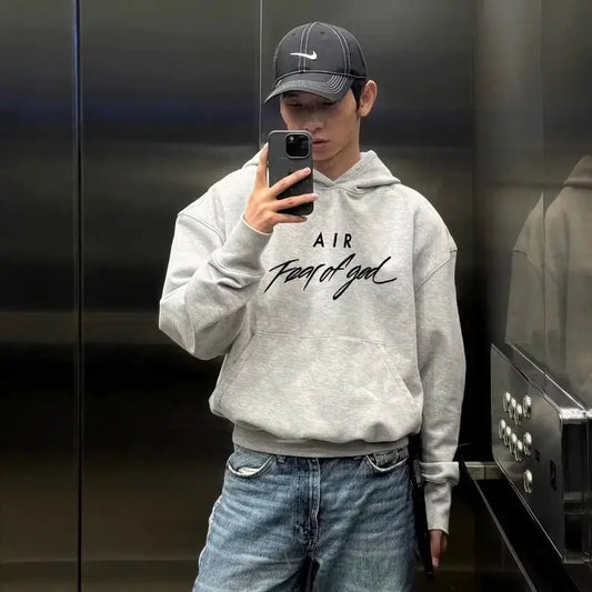 2024 Heavyweight Korean Retro Niche Sweatshirt Trendy Brand Men Women Couples Thickened