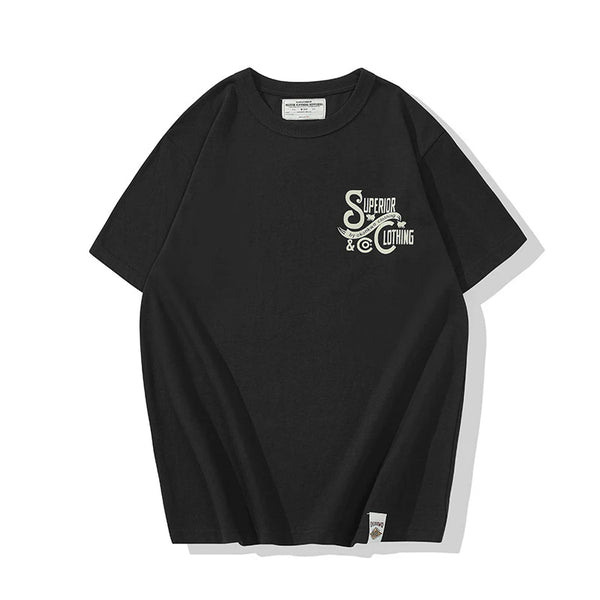 Gothic Crying angel – Vintage Amekaji Letter Printed T Shirt Men 2022 Spring Summe