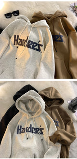 Trendy Personalized Pure Cotton Men's Hooded Sweatshirt New American Style Y2K Simple Loose Retro Thickened Jacket Tops