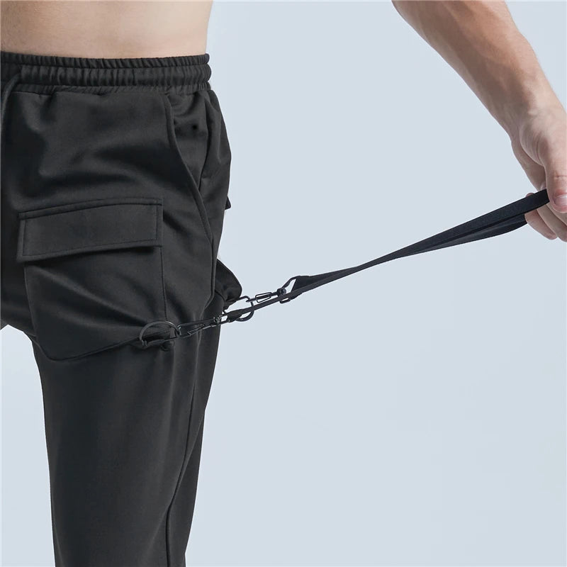 rainbowtouches pants brand mens high street multiple pockets design solid color tidal current overalls concise style baggy pant unique default style 1054