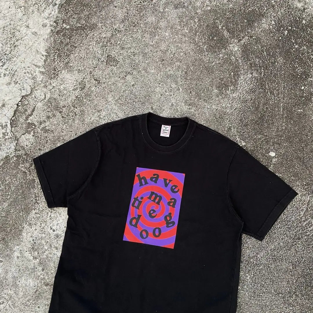Anime Aesthetic piece – Harajuku Fashion Extra Large T Shirt New Gothic Time Spiral