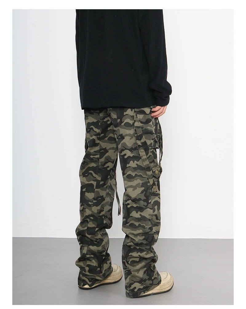 men patchwork camouflage cargo pants streetwear side pockets harajuku joggers unisex hip hop baggy loose straight flare trousers unique joggers style 2851