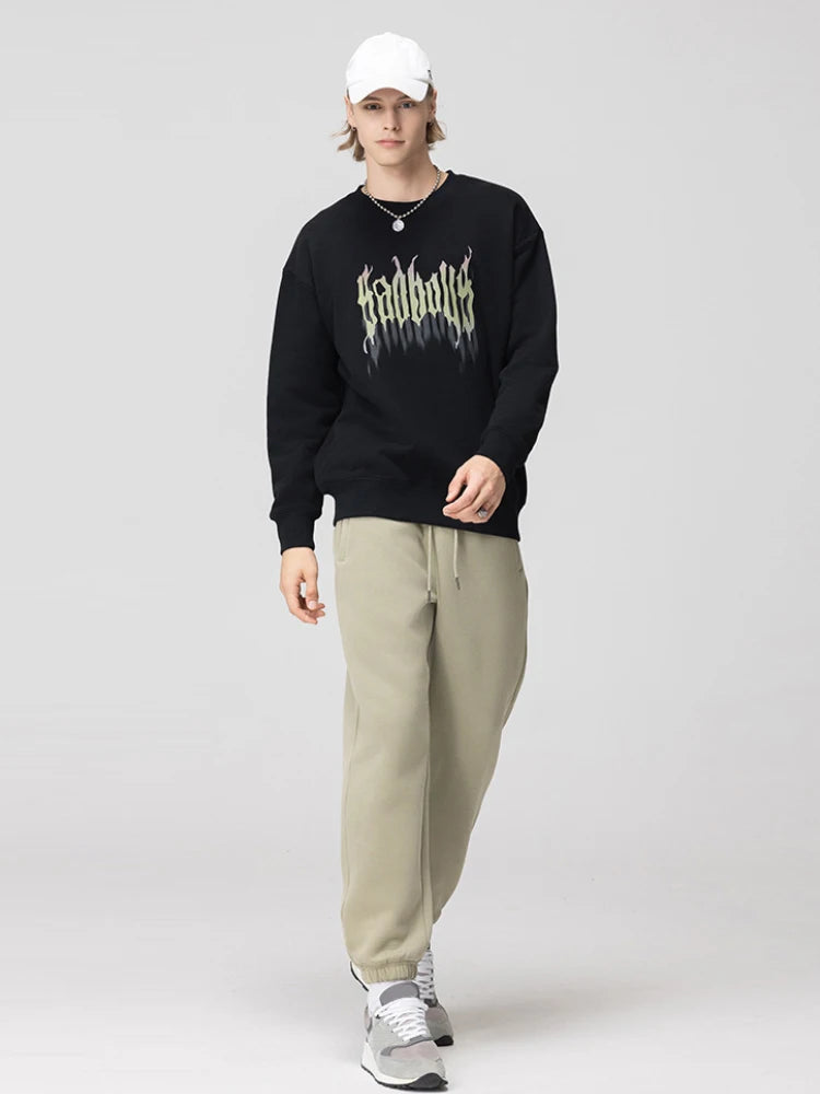 Y2K crying character featuring rainbowtouches hoodies mens high street wear vintage fashionable casual popular print black hip hop cotton men winter clothing