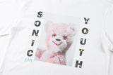 skatercore oversized shirt featuring vintage summer pink rock bear cartoon distressed cotton casual t shirt tops