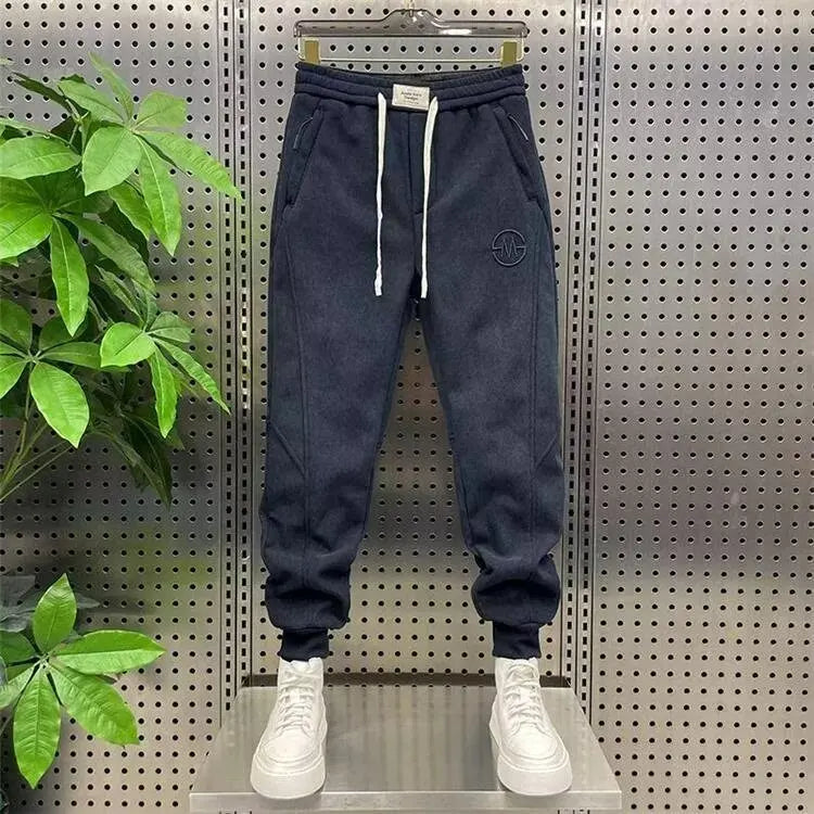 elastic waist casual pants mens fashion fleece thick baggy tapered cuffs joggers trousers baggy sweatpants gym jogger trousers unique joggers style 1847