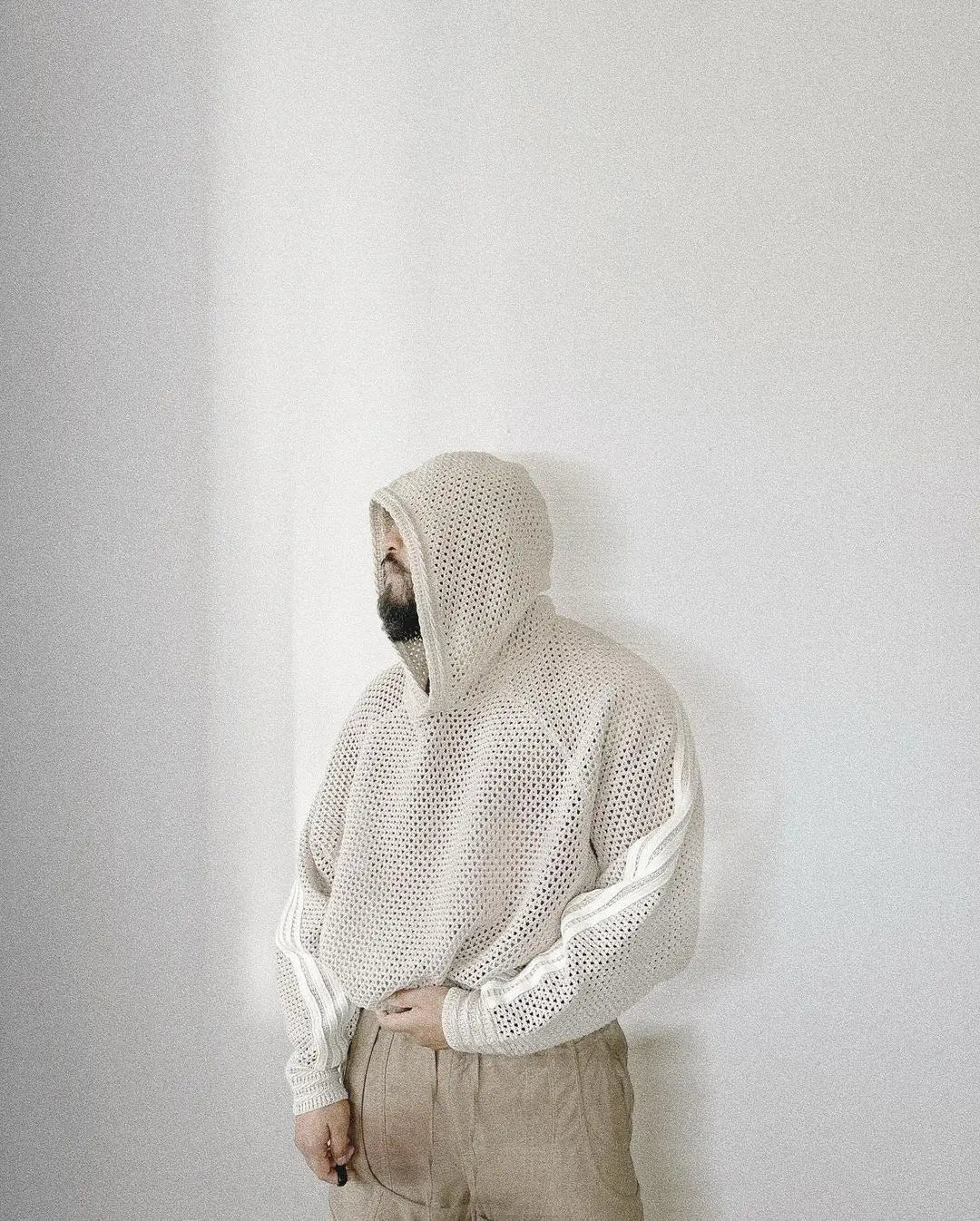 techwear flame knit sweater with structured oversized fit, ideal for cold streetwear layers, men’s streetwear clothing piece 