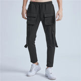 rainbowtouches pants brand mens high street multiple pockets design solid color tidal current overalls concise style baggy pant unique default style 1041