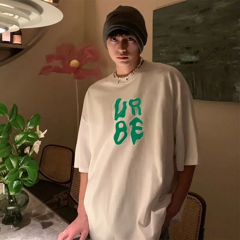 Sadcore Oversized shirt – Korean Style Street Letter Printed Short Sleeved T Shirt For
