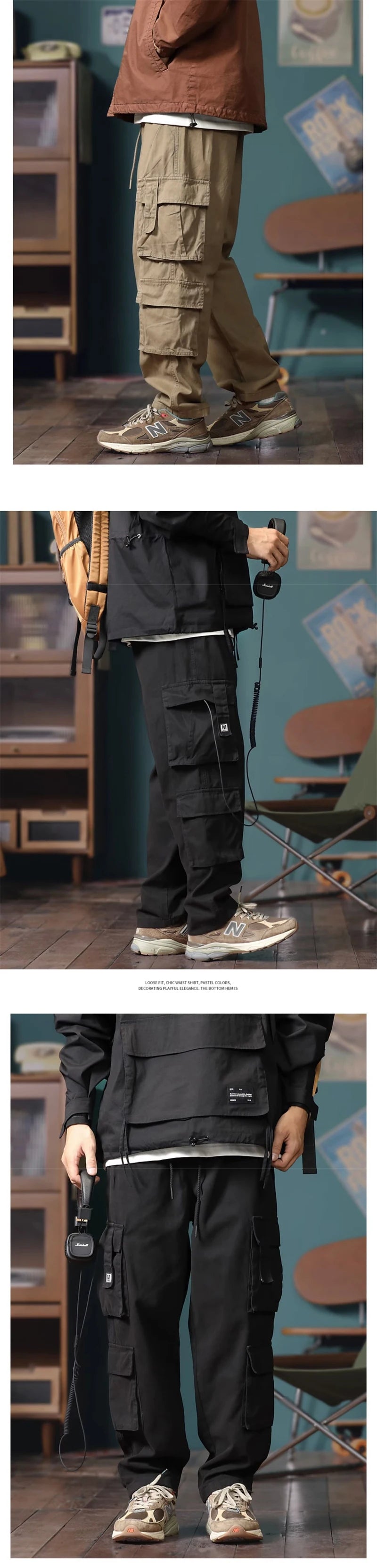 american vintage baggy cargo pants men outdoor sport military tactical sweatpants y2k straight multi pocket overalls trousers unique joggers style 473