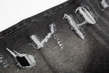 high street black washed straight jeans lowrise hip hop ripped jeans pants for men baggy vintage fashion wide denim pants women unique jeans style 5370