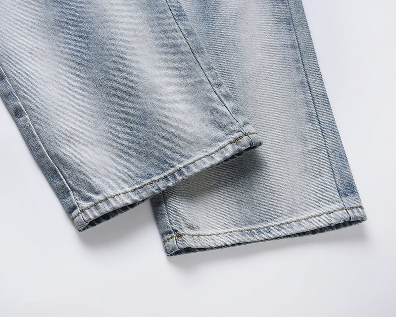 streetwear ripped damaged washed blue baggy denim pants for men straight distressed casual jeans oversized cargo trousers unique cargo style 5308