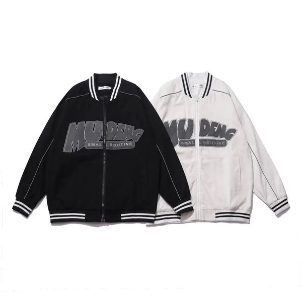 2024 New Autumn Clothing Korean Y2K Retro Letter Print Couple Baseball Uniforms Men Women Ins Loose Hip-Hop Personalized Jackets