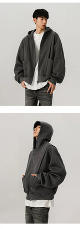 450G Hoody Sweatshirt Men Women Streetwear Fashion Loose Casual Short