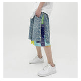 hip hop loose shorts elastic waist pants fashion patchwork half pant mens summer casual drewstring streetwear sportswear jogger unique joggers style 3429