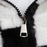 Abcvan Snaki 2023 New High Quality Black and White Plaid Rabbit Hair Cotton Coat Men's and Women's Coat