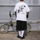 Y2k Vintage print – Hands Finger Cross Print White Black Summer Y2K Tshirts For