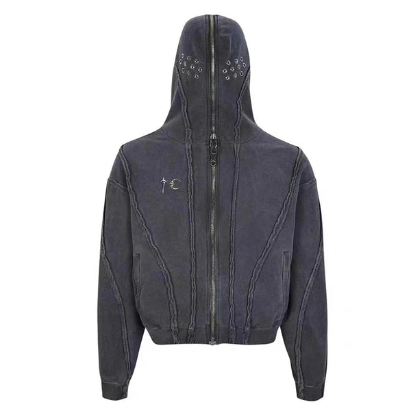graphic outerwear featuring new 2023 men zipper metal thug club holes hoodies pockets varsity coats jackets down coats cotton warm winter thicken 653 design – premium quality jacket for men