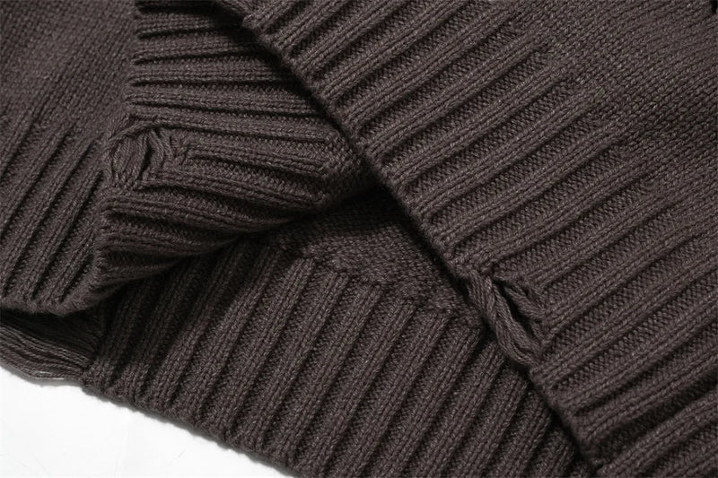 leather varsity streetwear knit with bold stitching, fall/winter pullover for urban outfits, men’s streetwear clothing piece 
