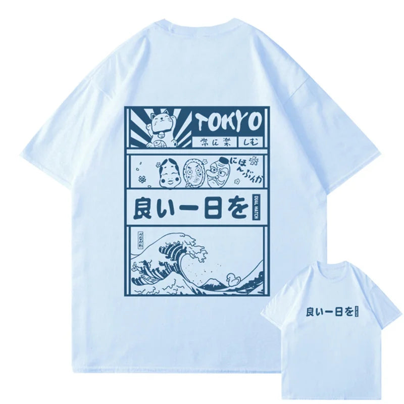Anime Aesthetic Shirt – Men Hip Hop Streetwear T Shirt Japanese Kanji Cartoon – Edgy Streetwear for All Genders