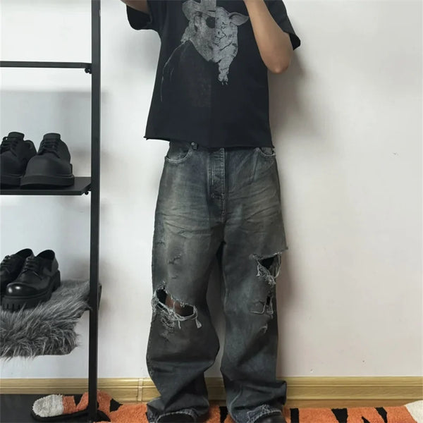 Trapwear Streetwear top – Summer 2024 Short Sleeved T Shirt For Men Japanese Vintage H