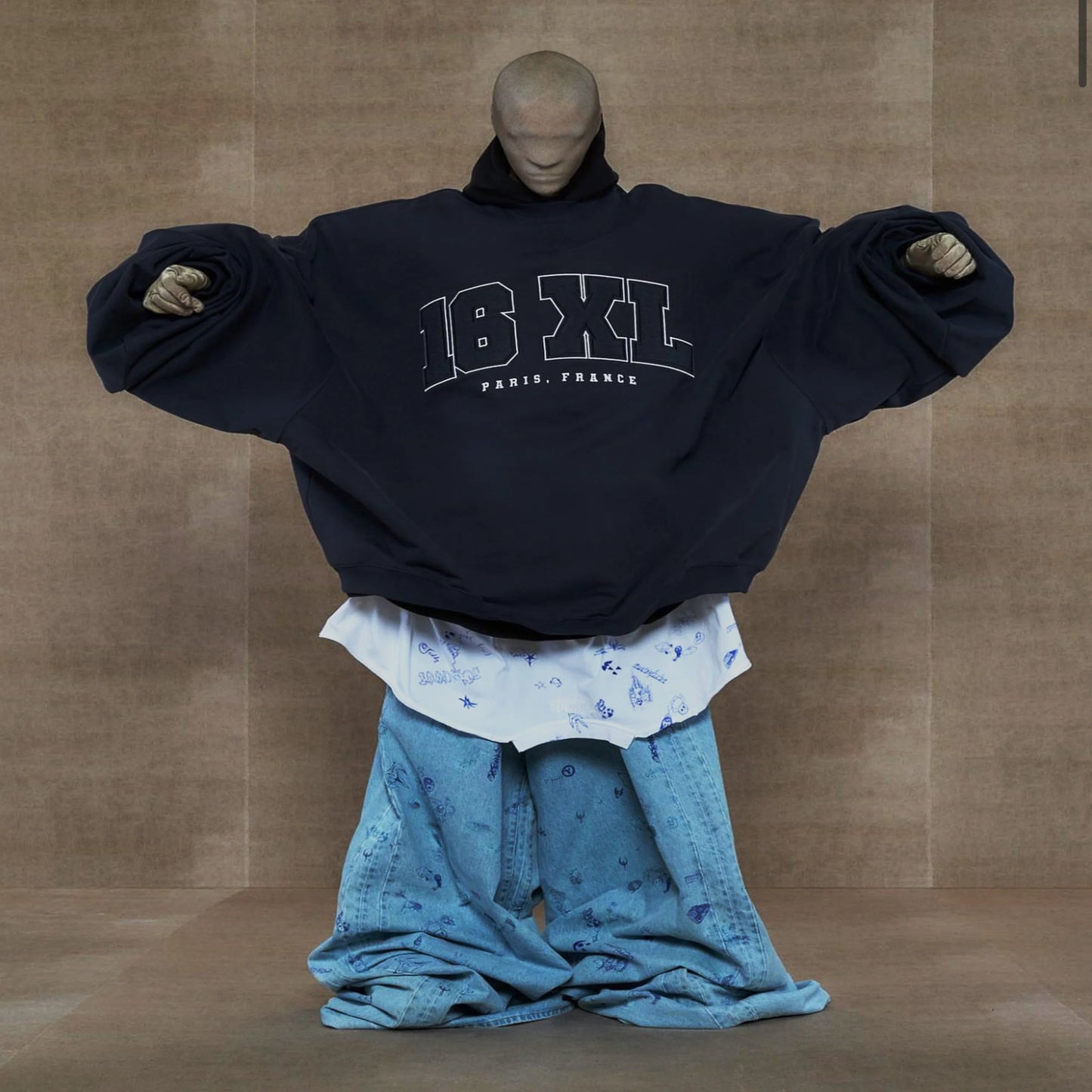 Y2K melting smiley featuring new luxury 2023 paris france 16xl embroidery pullover hoodies hoody hooded sweatshirts velvet cotton thick fleece big size 679