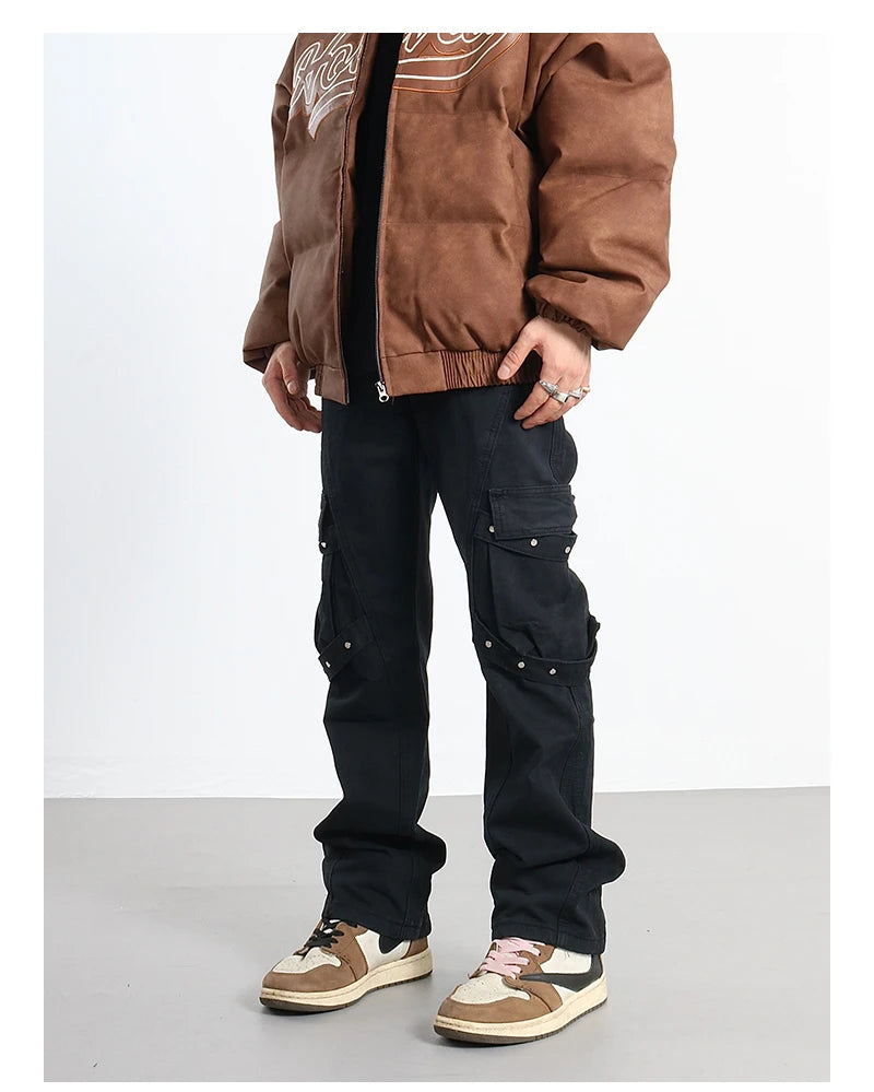 hip hip pants mens cargo harem pant streetwear side pockets harajuku joggers unisex baggy hosen loose straight cotton trousers unique joggers style 3206