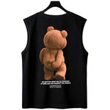 Trapwear Tribal flames – 2024 New Funny Bear Printed Vest Men Hip Hop Streetwear T-Shirt
