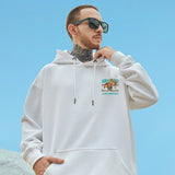 Money Bear Print Fleece Hoodies For Men Autumn Hip Hop Hooded Sweatshirt