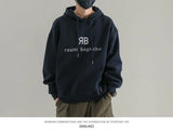 Fashionable Korean Personalized Hooded Sweatshirt Men's Letter Autumn and Winter Tops Japanese Casual Loose Pullover Jacket Tops