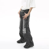 fashion loose streetwear denim jeans new casual wide legs straight jean pants hip hop ripped joggers baggy jeans men clothing streetwear sweatpants