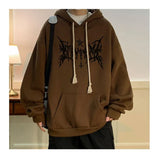 American Goth Printed Mens Pullover Hoodies Hip Hop Fashion Oversized