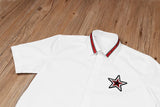 New 2021 Luxury Men Classic Embroidered stars stripes Ribbon Fashion Cotton Casual Shirts Shirt High Quality Short Sleeves A118