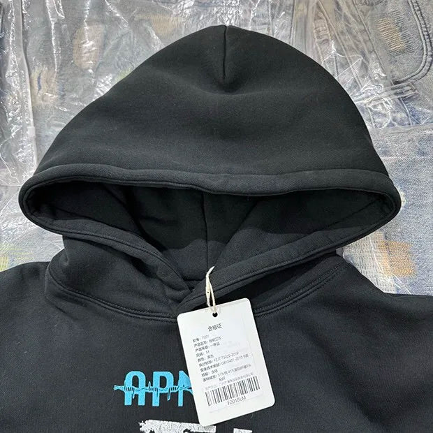 Hip-hop hoodie with cash flow print and motivational typography