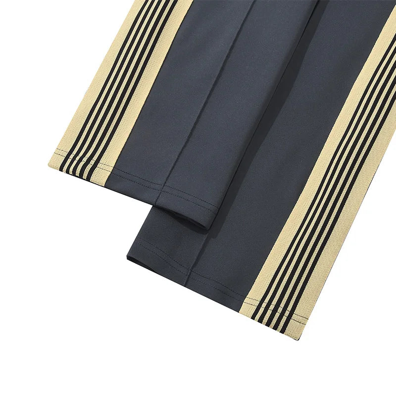 best quality embroidery logo new pants men woman side edge weaving stripe drawstring loose casual grey motion trousers unique default style 5105