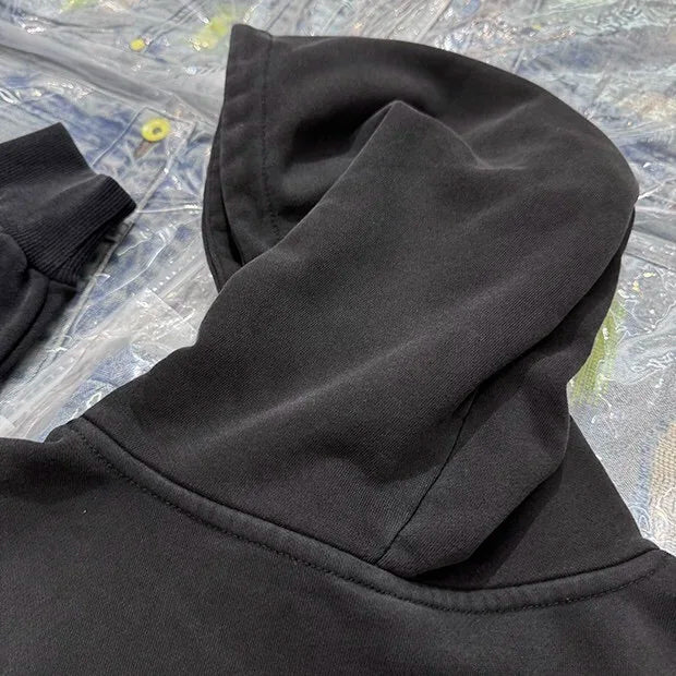 Luxury streetwear hoodie with gold chain graphic