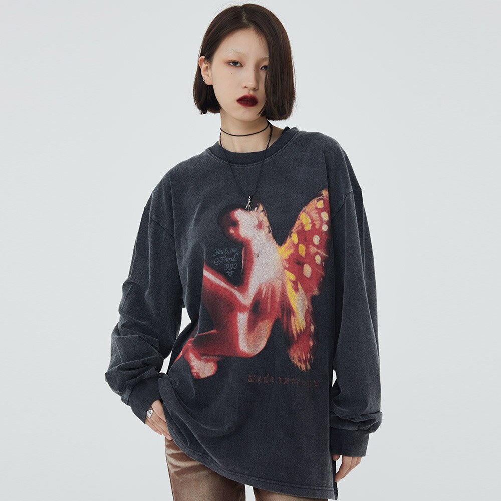 "Simple Cross" Unisex Men Women Streetwear Graphic Sweatshirt Daulet Apparel
