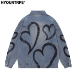 y2k heart graffiti printed denim jackets mens fashion unisex long sleeve coats outerwear hip hop casual streetwear jeans whit - variant style d58a40 for streetwear fashion