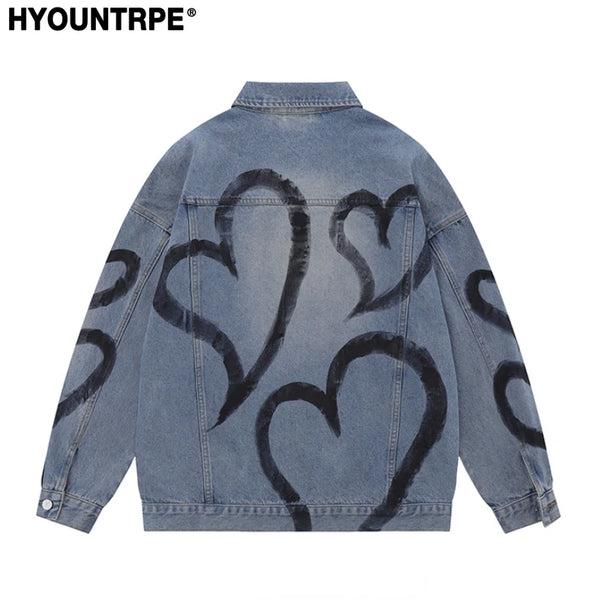 y2k heart graffiti printed denim jackets mens fashion unisex long sleeve coats outerwear hip hop casual streetwear jeans whit - variant style d58a40 for streetwear fashion