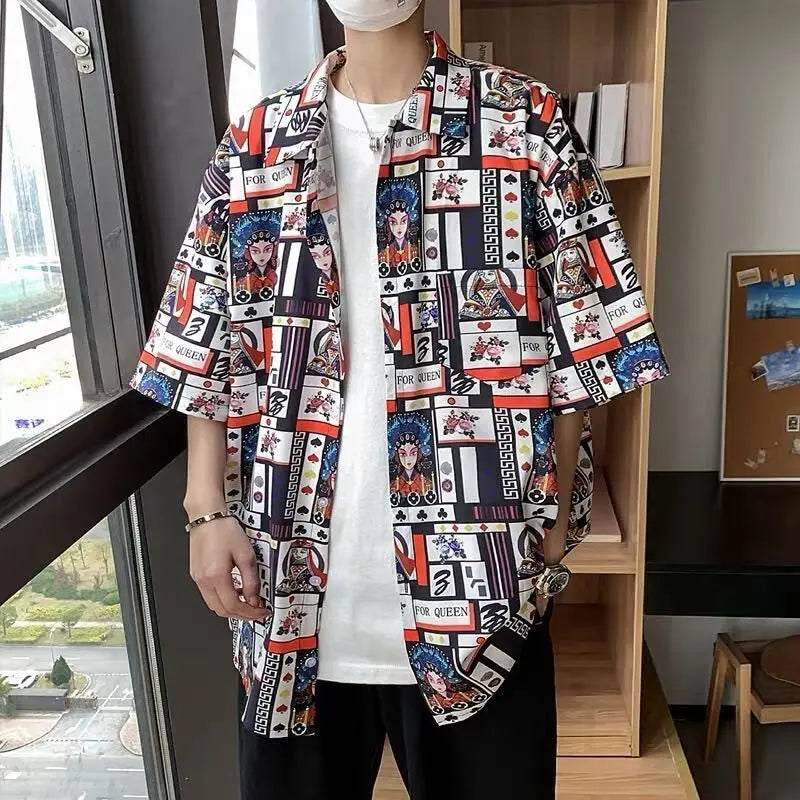 2023 Summer New Light Luxury Fashion Shirt Men Loose Casual Short-sleeved Shirt All-match Boutique Clothing Simple Style
