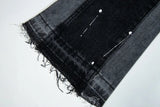 vintage streetwear flared jeans denim hip hop splashing ink wide leg jean overalls for men fashionable retro patchwork jeans y2k unique jeans style 504