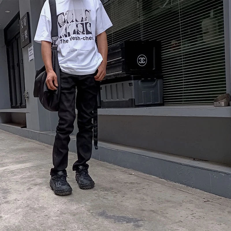 high new luxury men 2024 waxed cotton rick comfortable cotton parkour sweat casual pants tactical straight cargo u50 baggy cargo bottoms