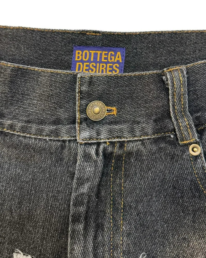American Retro Fashion Brand Clothing Letter Embroidered Denim Shorts Men Y2k Street Fashion Loose Oversized Shorts Women