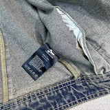 oversized fit featuring collarless wash denim motorcycle jacket design – premium quality jacket for men