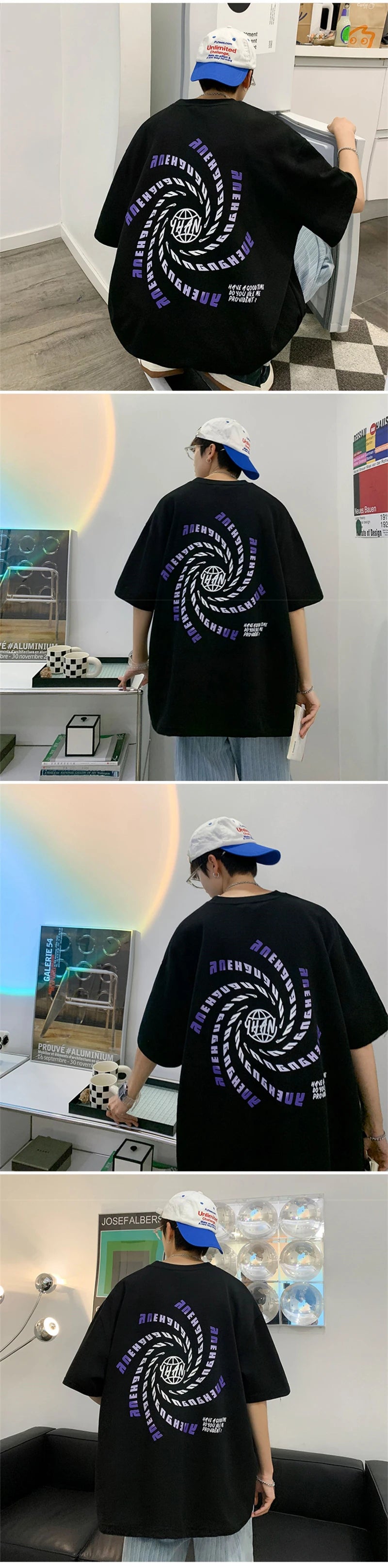 Harajuku Graphic tee – Goth Letter Printed T Shirt Hombre Hip Hop Fashion Crewneck