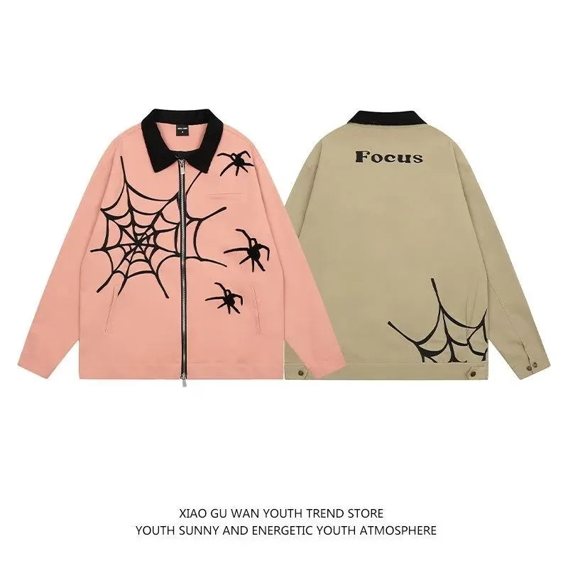 bold graphic coat, high-street look, for men, fall streetwear outfit, oversized style, layered fashion, modern aesthetic, graphic detail