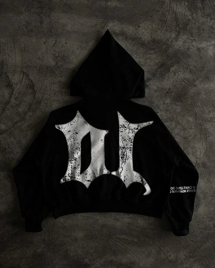Harajuku Hip Hop Retro Patch Oversized Hoodie Sweatshirt Punk Rock Got