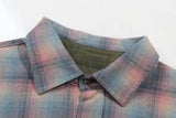 New 2023 Men Luxurious Rainbow plaid Fashion Cotton Casual Shirts Shirt High Pocket Long-sleeves Size 46 48 50 52#684