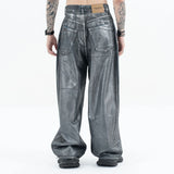 Autumn/winter 2024 loose wash jeans with silver coating