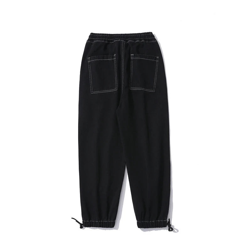 rainbowtouches men jeans fashion classic brand men wide legs elastic concise jeans casual trousers retro style boy loose pants unique jeans style 3151