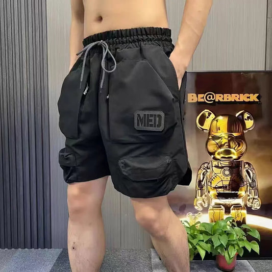 Large Pocket Mens Cargo Shorts with Pockets Letters Outdoor Sports Function